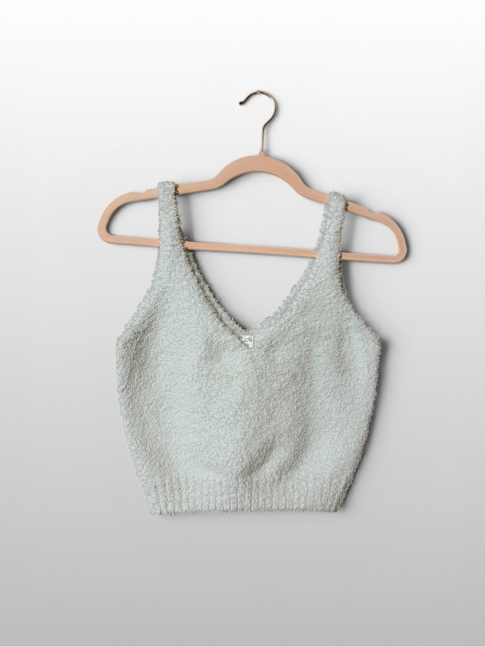 Miss Cosy Eyelash Knit Cropped Tank Cream Soft Lounge Sweater US 8